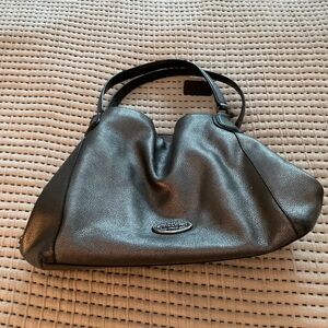 Coach Metallic Gray Shoulder Bag
